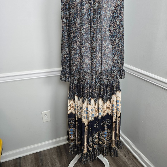 Free People Womens Coastal Vacation Feeling Groovy A-Line Floral Dress Sz M Boho - Picture 9 of 13